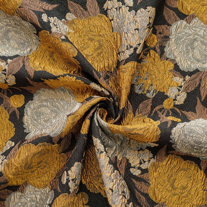 Gold Thread Embossed Jacquard Fabric: European Designer Upholstery, Quilting & Sewing