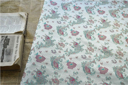 Lucky Fish Jacquard Brocade Fabric: 59" Wide Rayon Damask
