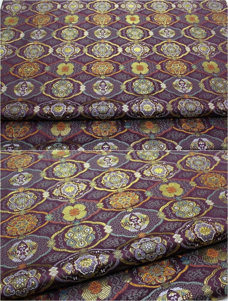 Japanese Floral Jacquard Brocade Fabric: Silk Rayon Blend (29.5" Width) - Poppylollipop
