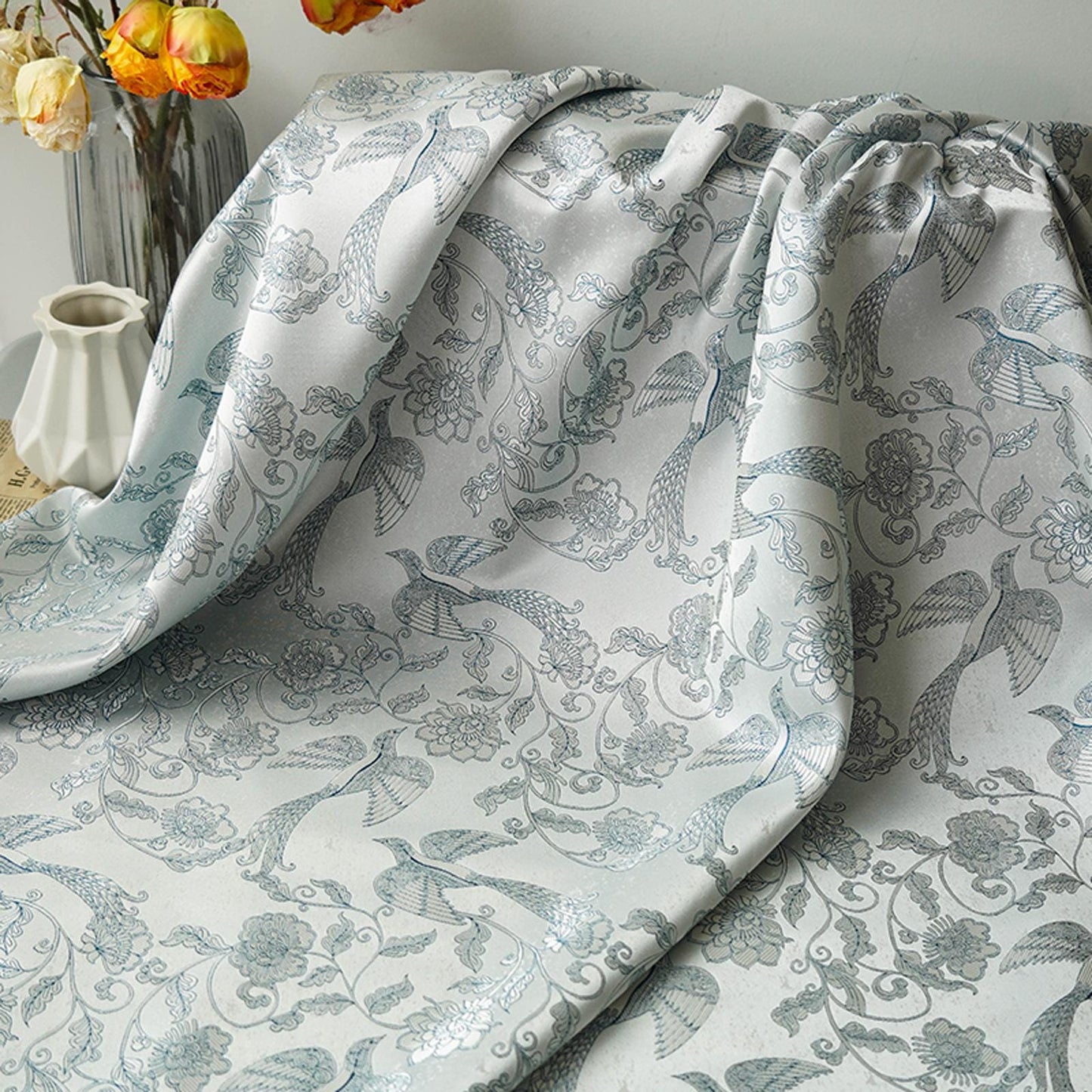 Phoenix Brocade Jacquard Fabric: Retro Palace Style Damask (by the meter)