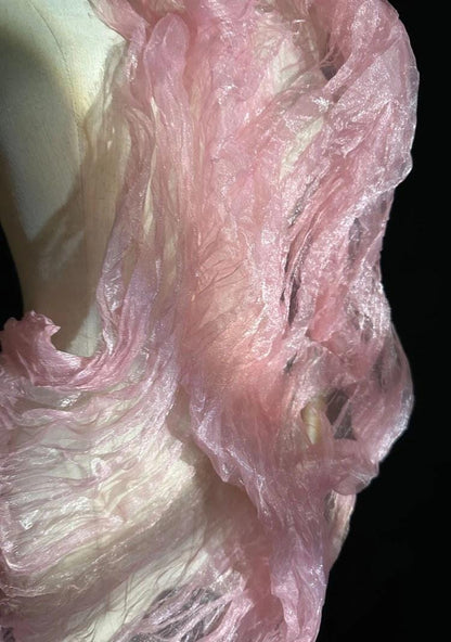 Pink Mermaid Organza Fabric: Water Reflective, Stiff Texture (55" W)