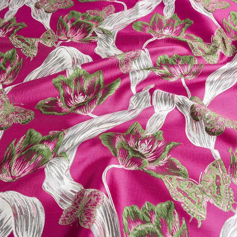 Floral Jacquard Woven Fabric: Embossed Flower Pattern, 59" Wide