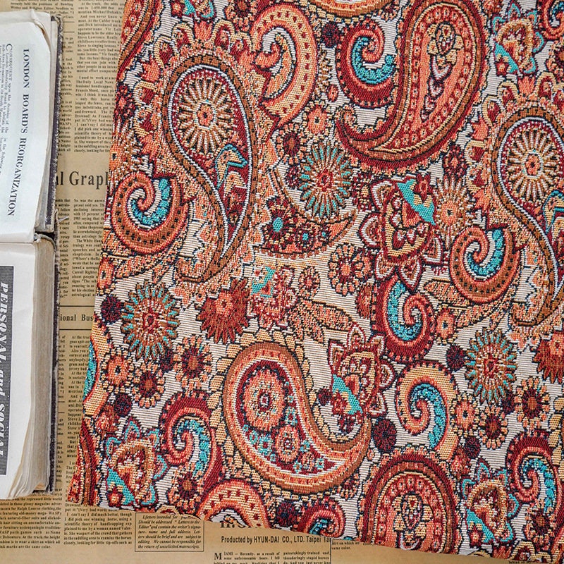 Palace Paisley Jacquard Fabric: Autumn Upholstery & Sewing, 59"W