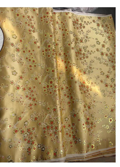 Plum Blossom Brocade Fabric: 29.5"W Cheongsam Cushion Damask