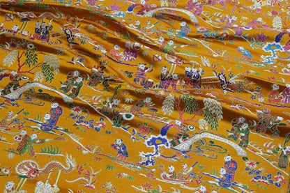 Tissu brocart jacquard à motifs floraux : matériau de couture traditionnel chinois