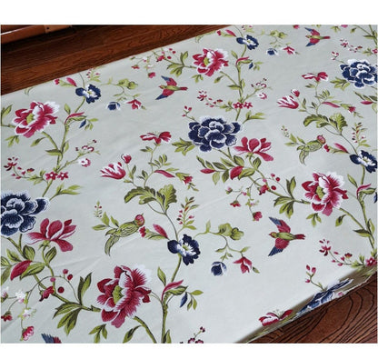 Birds and Flowers Jacquard Fabric: Silk Rayon Blend, 118" Wide