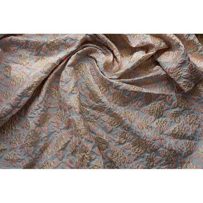 Tissu jacquard floral à fil doré : texture 3D, largeur 160 cm, ameublement et confection