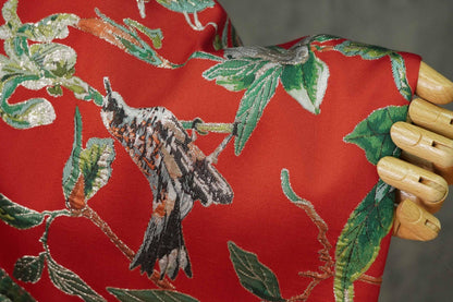 Gold Bird Jacquard Fabric: Colorful Upholstery, Costume, & Sewing - 57"W By Meter
