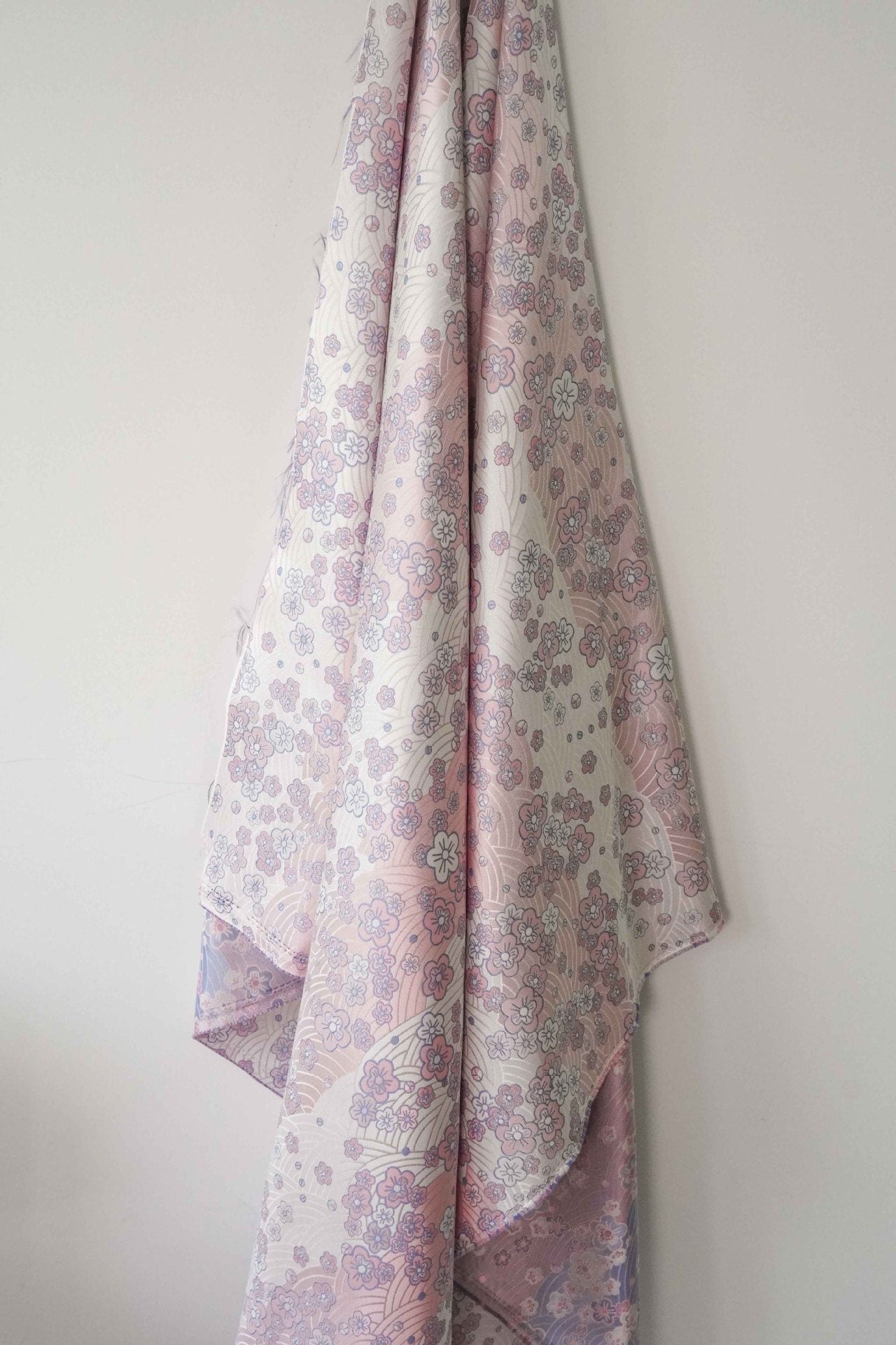 Japanese Brocade Fabric: Fish Scale Flower Jacquard Kimono Damask, 59" Wide