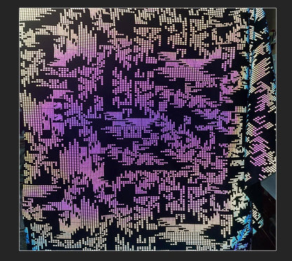 Tissu à carreaux réfléchissant : polyester à changement de couleur laser, pour la confection de costumes à faire soi-même