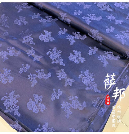 Tissu brocart jacquard Pivoine Phénix : Matériel de couture pour Cheongsam Qipao