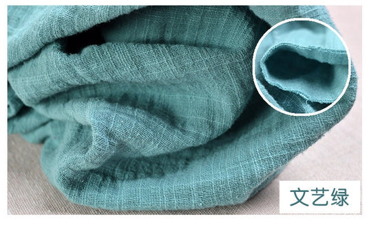 Linen Cotton Blend Fabric: Double Layer, 55" Wide, DIY Sewing