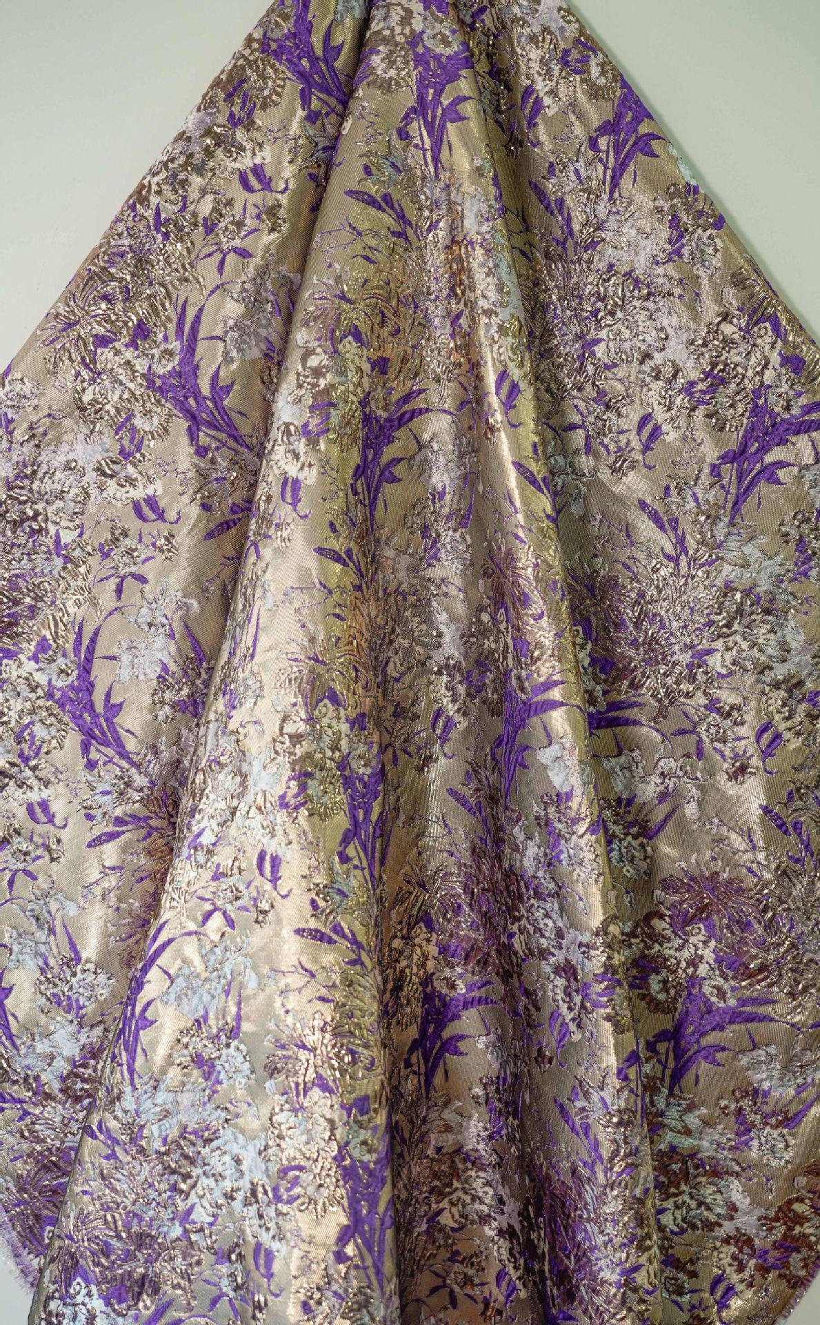 Gold Thread Floral Jacquard Fabric: 3D Texture Upholstery, Prom Dress Sewing (59" W)