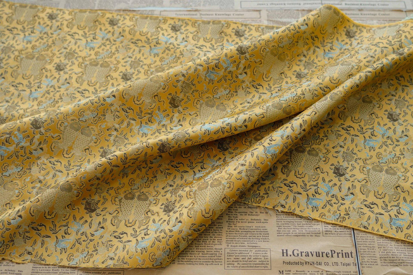 Pisces Fish Brocade Fabric: 58"W Chinese Style Sewing Material
