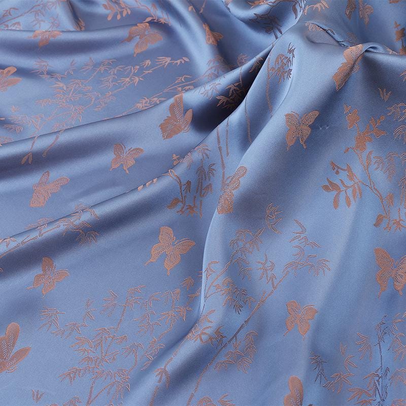 Two-Tone Jacquard Satin Fabric: 59"W Digital Print Rayon Blend