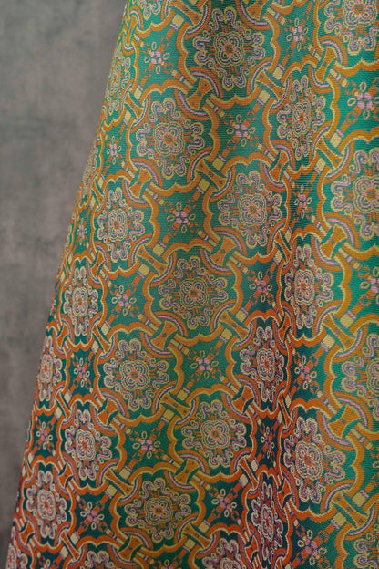 Mongolian Bada Pattern Fabric: 59"W Rayon Upholstery, Costume, Decor
