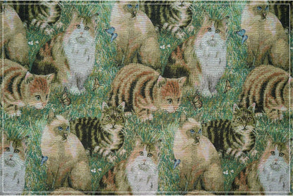 Cat Jacquard Fabric: Autumn Winter Upholstery, Sewing Material (59"W By 1 Meter)