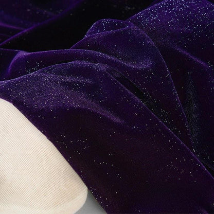 Tissu velours coréen pailleté : Gypsophila drapé extensible dans les quatre sens