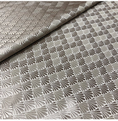 Tissu brocart jacquard coquillage : damas de soie et rayonne de 75 cm de large