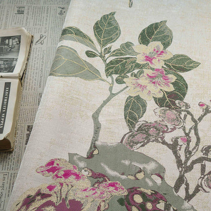 Tissu jacquard brocart doré à motifs floraux, tissu pour costumes Hanfu, tissu pour rideaux et ameublement, largeur 60 pouces