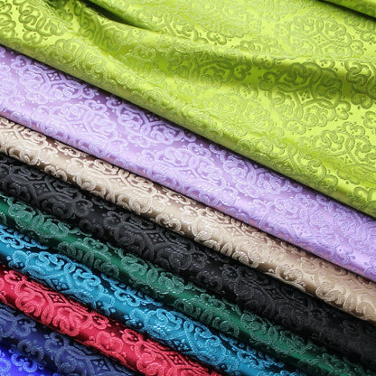 Silk Brocade Fabric: Mongolian Tibetan Style, 29.5"W, Costume & Decor