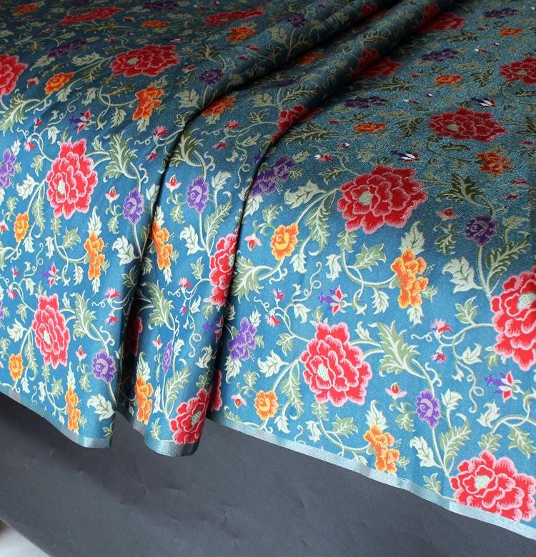 Floral Brocade Fabric: 56" Wide Jacquard Polyester, Cheongsam Qipao Material