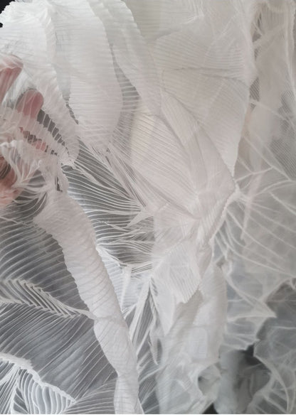 Crinkled Smoky Textured Fabric: 57"W Polyester Wedding Gown Material