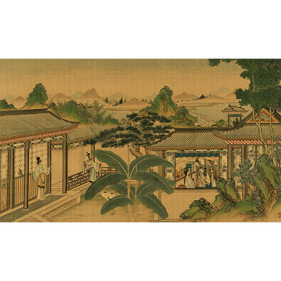 Tissu satiné « Rêve de demeures rouges » : tissu à coudre imprimé numériquement (45 x 78 cm)