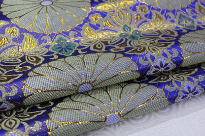 Lotus Tibetan Brocade Fabric: Silk Rayon Upholstery, 29"W
