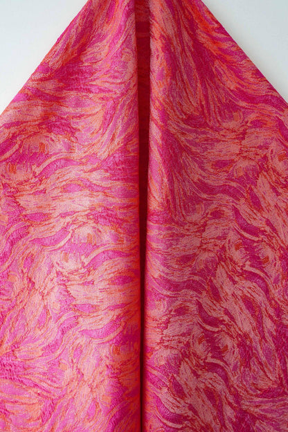 Abstract Embossed Jacquard Fabric: Retro Upholstery & Dress Sewing, 65" Wide