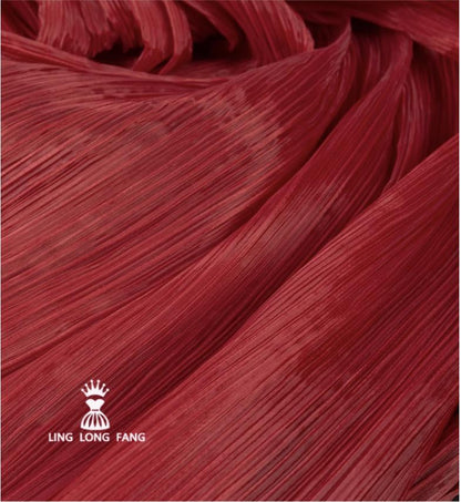 Tissu organza plissé mat : polyester texturé de 140 cm de large