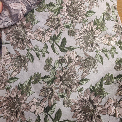 Reversible Floral Jacquard Fabric: 3D Embossed Upholstery, Costume, Sewing (61"W By 1 yard)