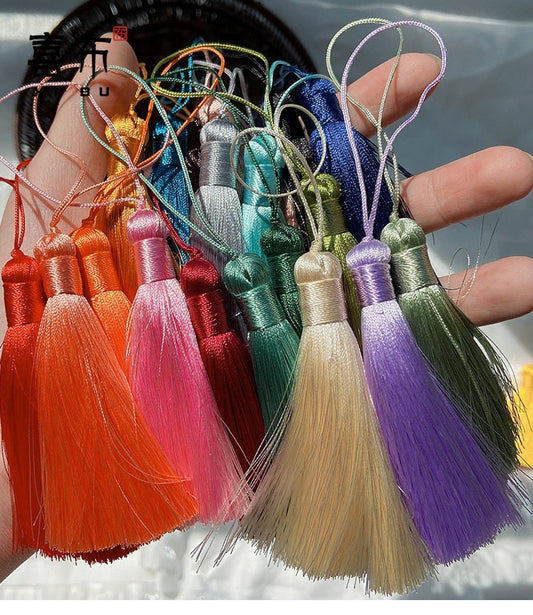 Handmade Rayon Tassel: Antique Purse & Curtain Decor (8cm)