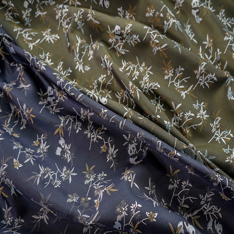 Panda Bamboo Jacquard Fabric: Rayon Blend, 57" Wide
