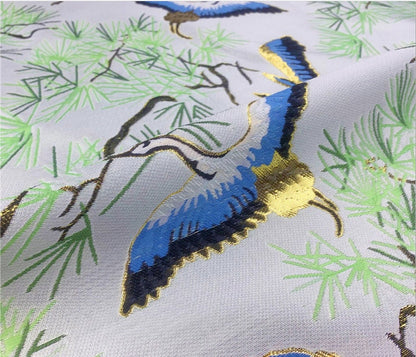 Crane & Pine Brocade Fabric: Cheongsam Qipao Sewing, Home Decor
