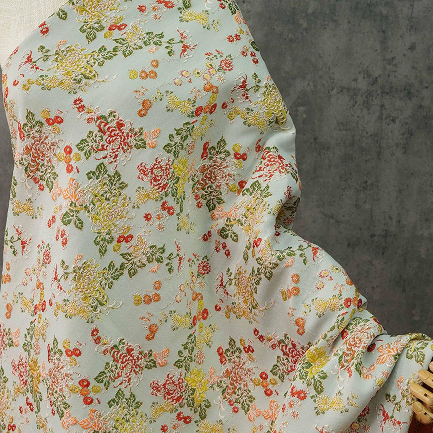 Bana Jacquard Fabric: 3D Texture, Rayon Polyester Blend, 55" Wide