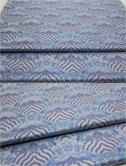 Ocean Waves Silk Rayon Brocade Fabric: Dressmaking Material (29.5"/75cm)