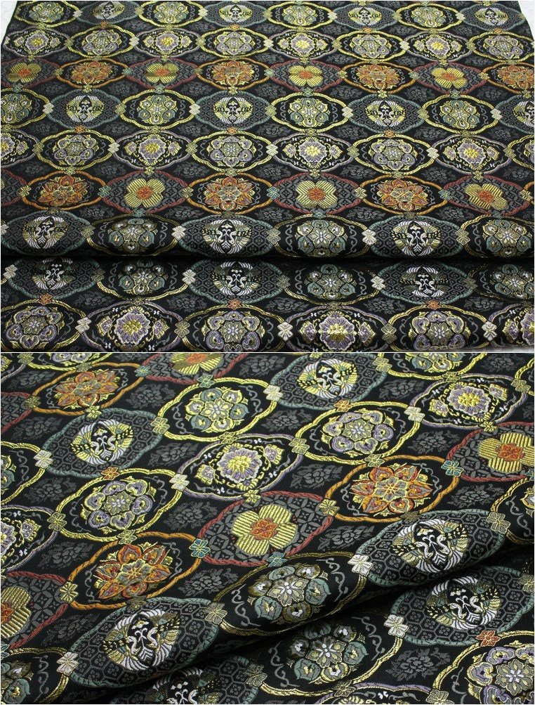 Japanese Floral Jacquard Brocade Fabric: Silk Rayon Blend (29.5" Width) - Poppylollipop