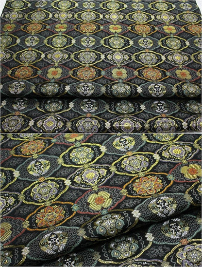 Japanese Floral Jacquard Brocade Fabric: Silk Rayon Blend (29.5" Width) - Poppylollipop