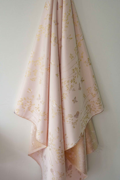 Tissu brocart papillon : Tissu kimono Nishijin à fil d'or (au mètre)