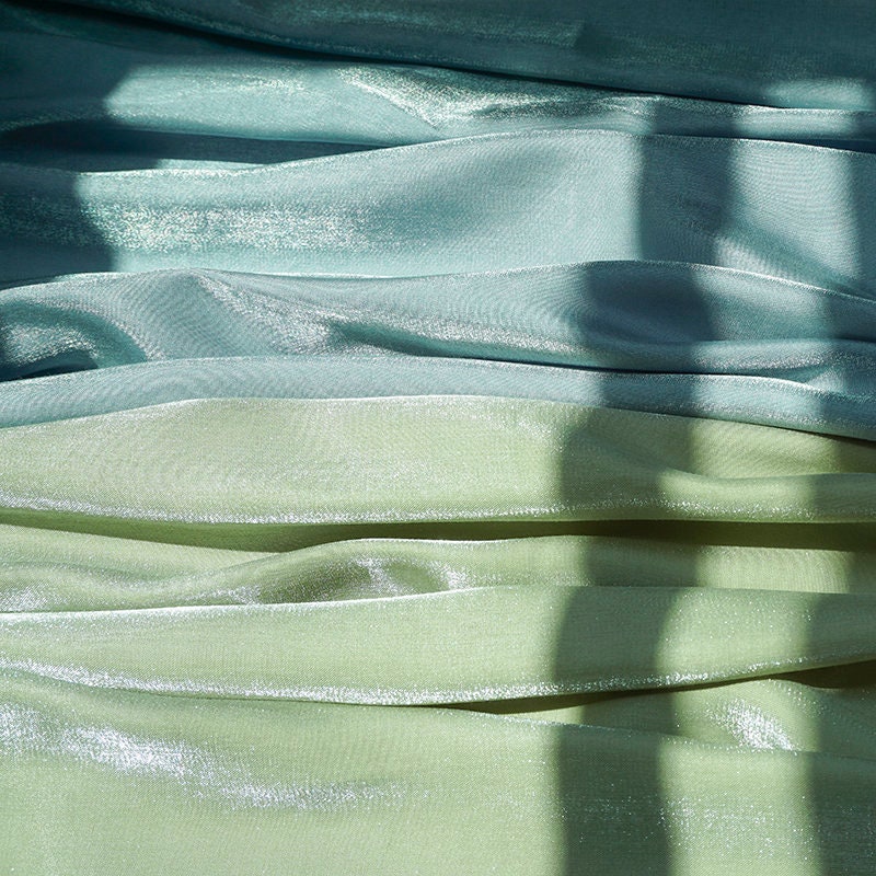 Gradient Mercerized Cotton Fabric: Shiny Satin Silky Material, 59" Wide, By The Meter