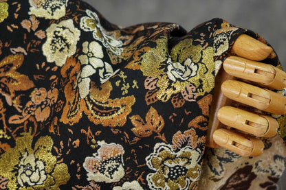 Baroque Jacquard Fabric: Gold Woven Palace Style Material - 59"W