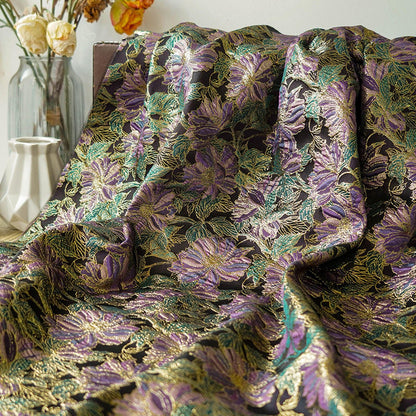 Gold Thread Jacquard Fabric: Retro Reversible Upholstery, Costume, Decor