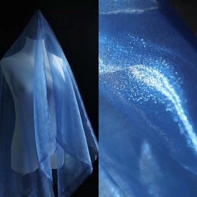 Tissu organza en fil cristal : maille légère, robe Hanfu, confection de poupées (59"L)