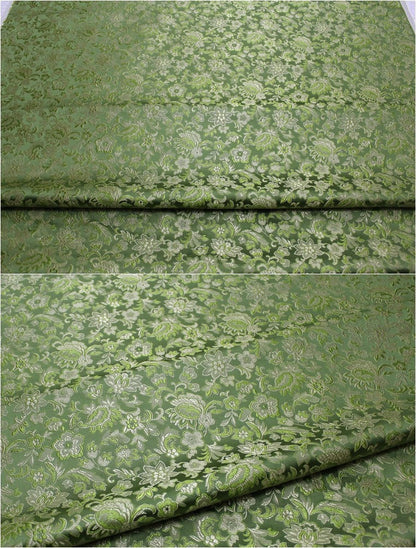 Floral Brocade Fabric: Silk Rayon Blend, Cheongsam Qipao Material (29.5" Wide)