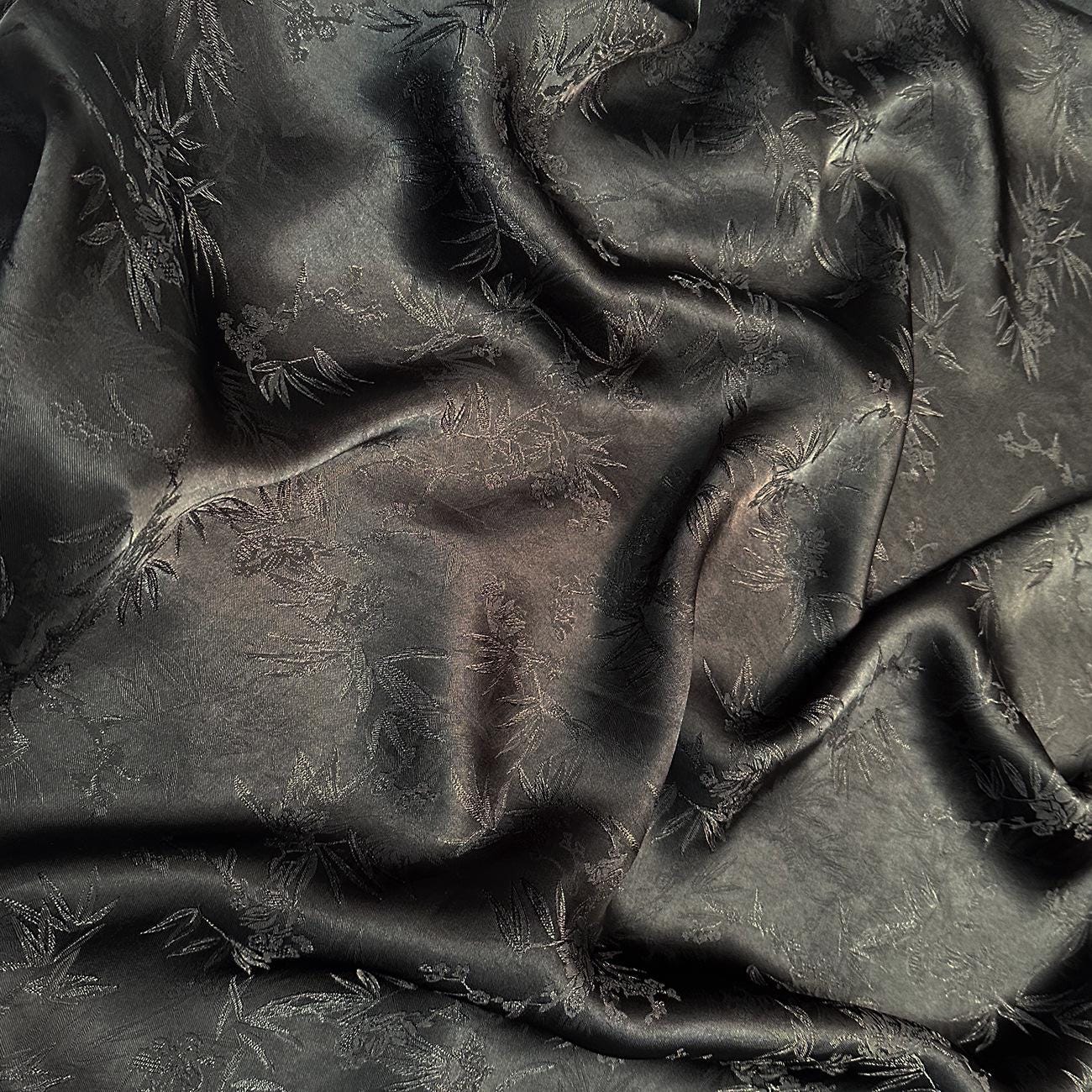 Bamboo Jacquard Fabric: 59"W Rayon Antique Style