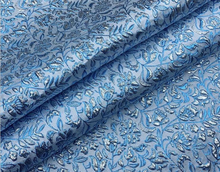 Metallic Paisley Brocade Fabric: Chinese Jacquard, 57" Wide