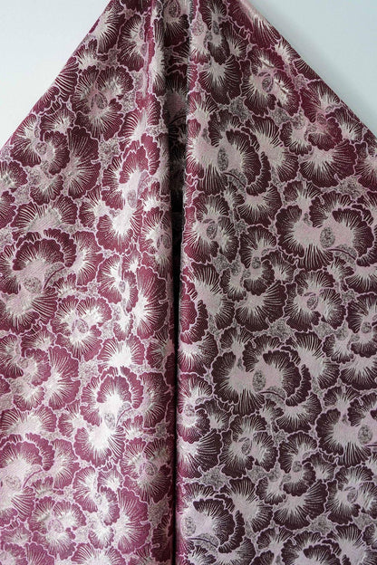 Ginkgo Leaf Gold Thread Jacquard Dress Fabric, 56" Wide