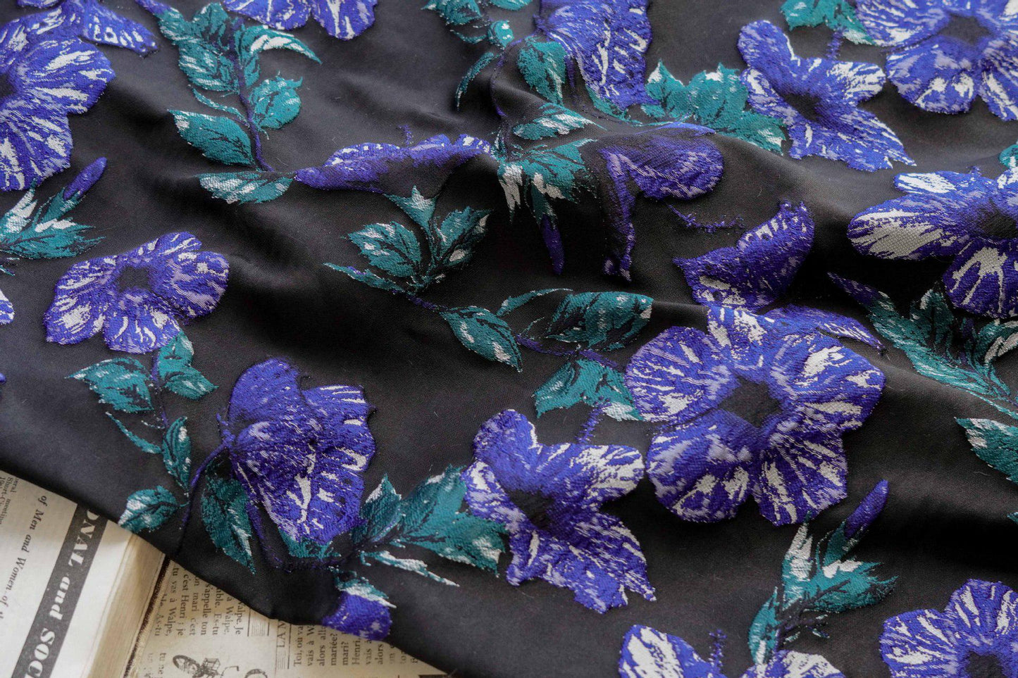 Gold Thread Jacquard Woven Fabric: 3D Floral Embossed Upholstery, Costume, Sewing - 55"W