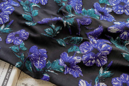 Gold Thread Jacquard Woven Fabric: 3D Floral Embossed Upholstery, Costume, Sewing - 55"W